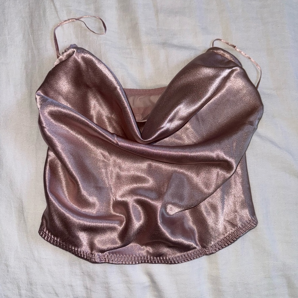MISS LOLA - COWELNECK STRAPLESS SILK CORSET